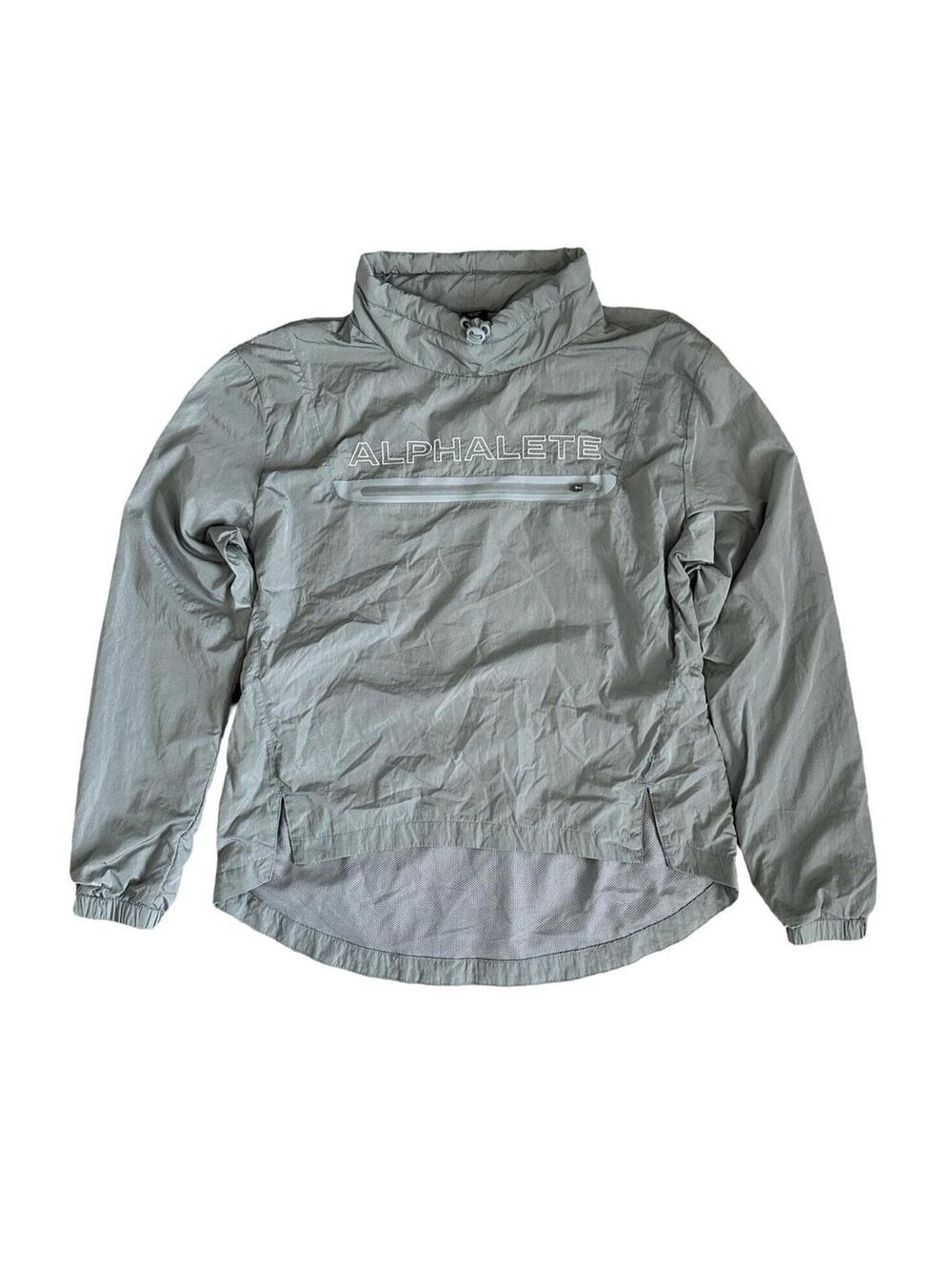 ALPHALETE Men's Performance Endure Pullover Jacket Gray Nylon Size XS